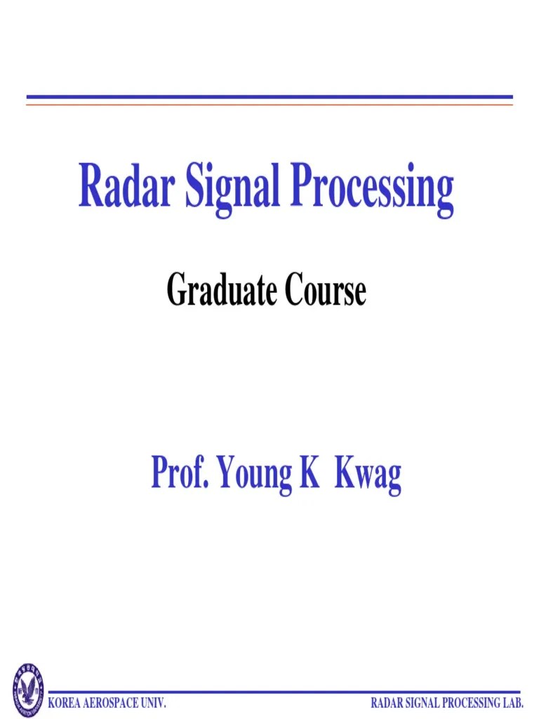Radar Signal Processing Graduate Course PDF Sampling (Signal