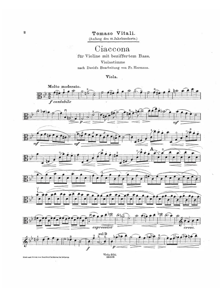 Vitali Chaconne in g Minor for Viola