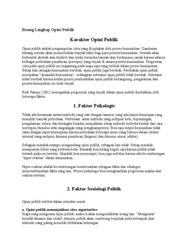 Ruang Lingkup Opini Publik | PDF