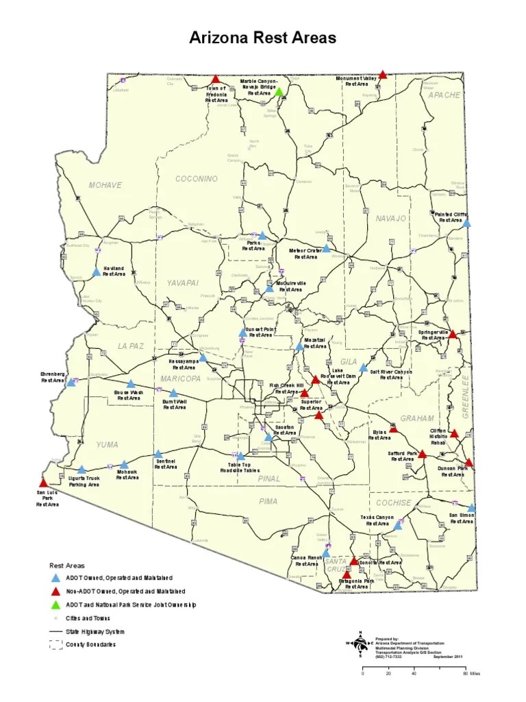 Arizona Rest Areas Arizona Western United States