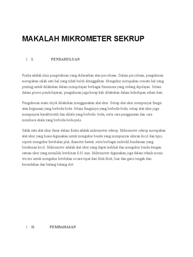 MAKALAH mikrometer
