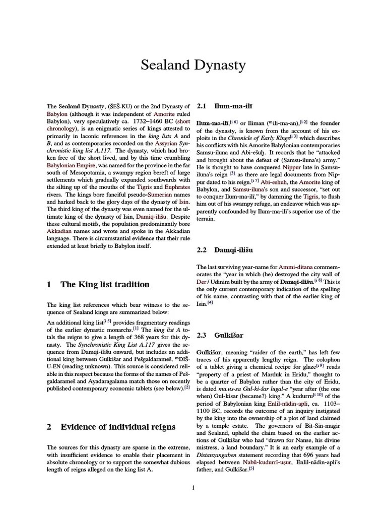 Sealand Dynasty Babylonia Ancient Near East Free 30day Trial