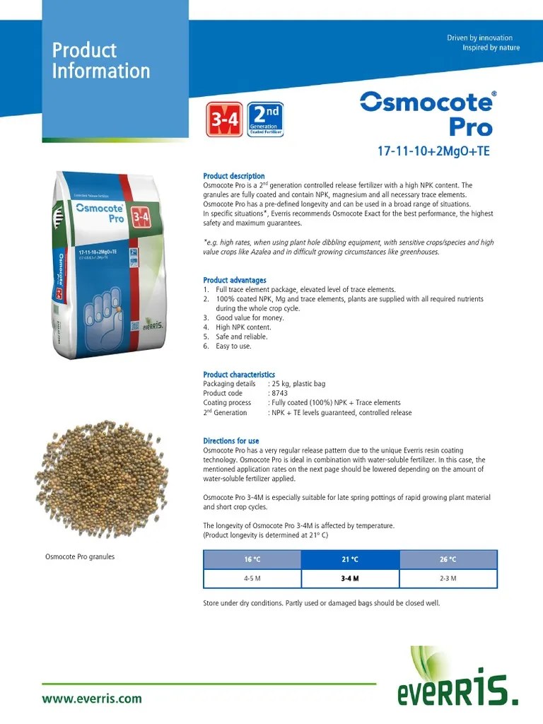 Osmocote Pro 34M•171110_DEF Fertilizer Chemical Elements