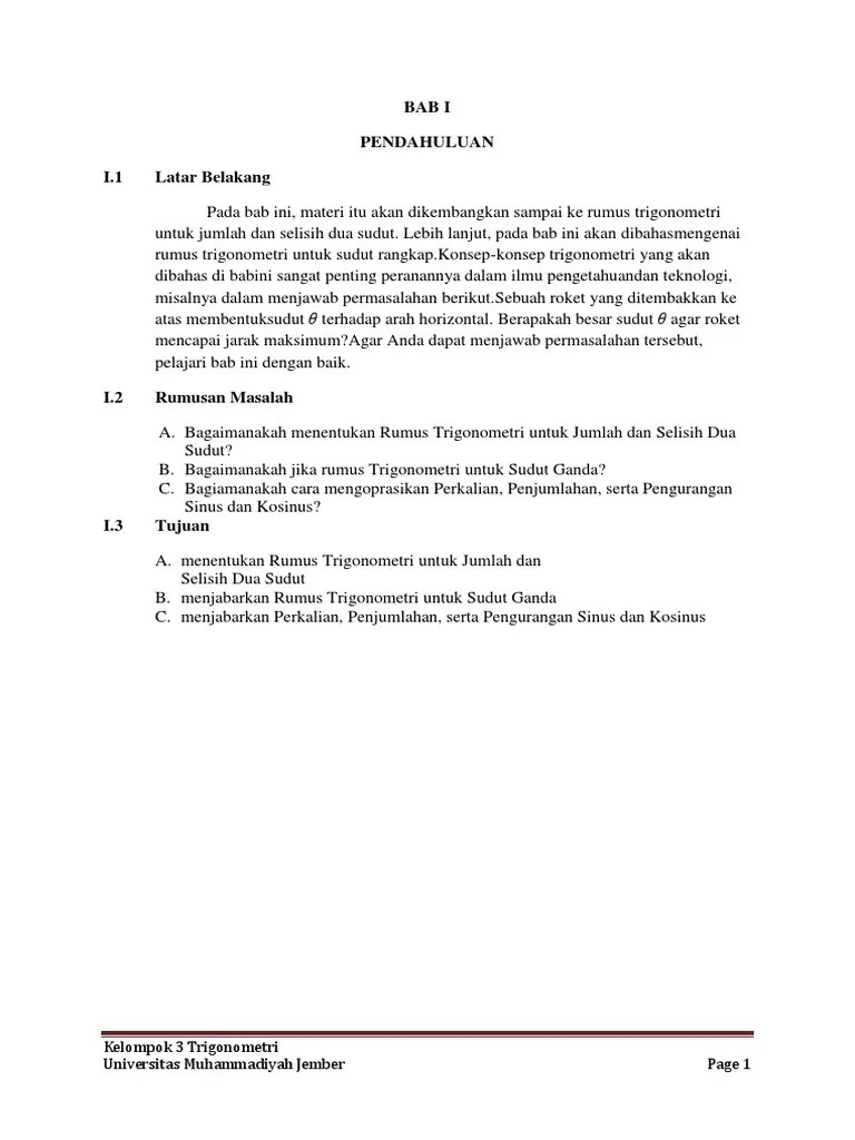 Contoh Soal Trigonometri Perkalian