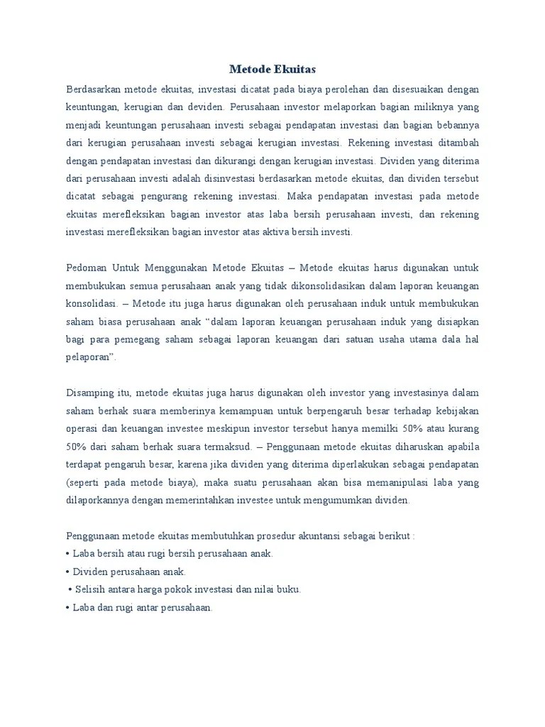 Metode Ekuitas | PDF