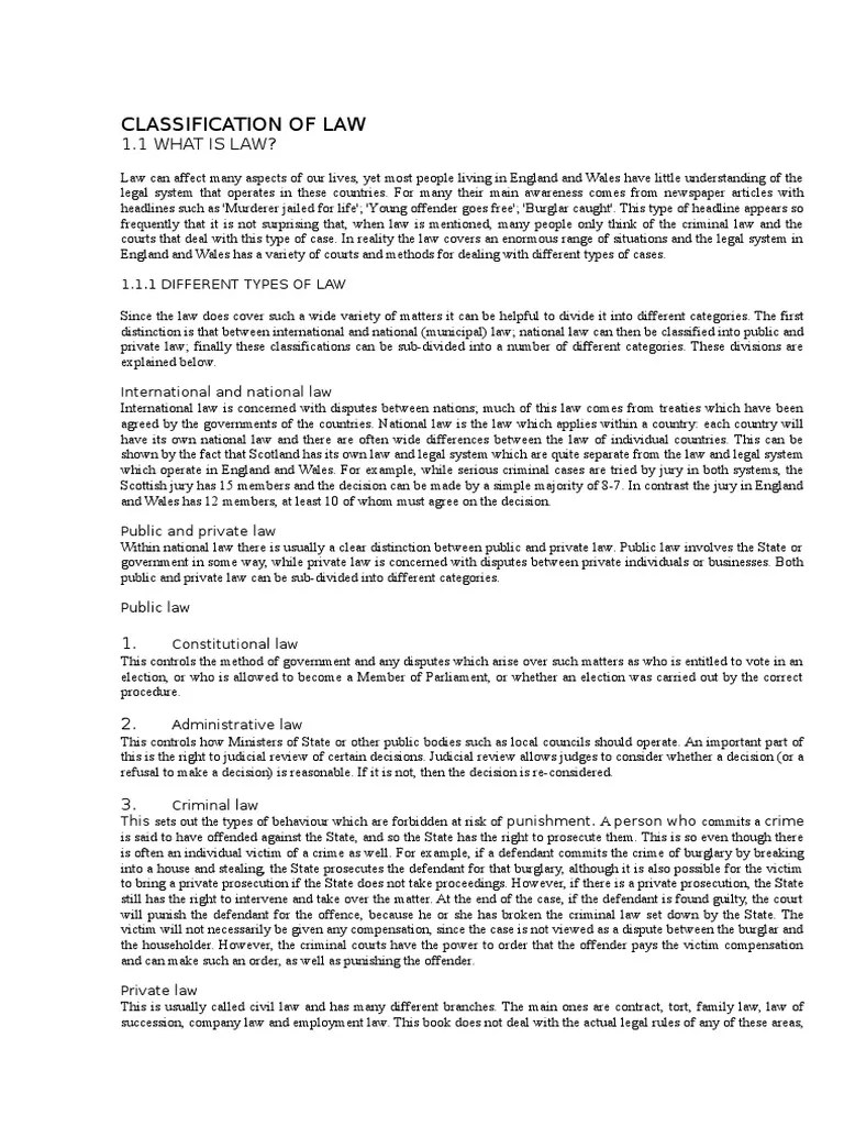 😎 How many different types of law are there. How many different types