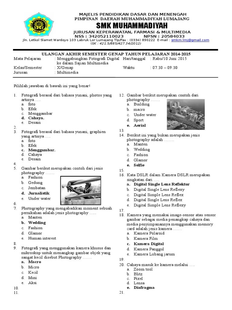 Contoh Soal Komposisi Foto Digital Kelas 12 Contoh Soal