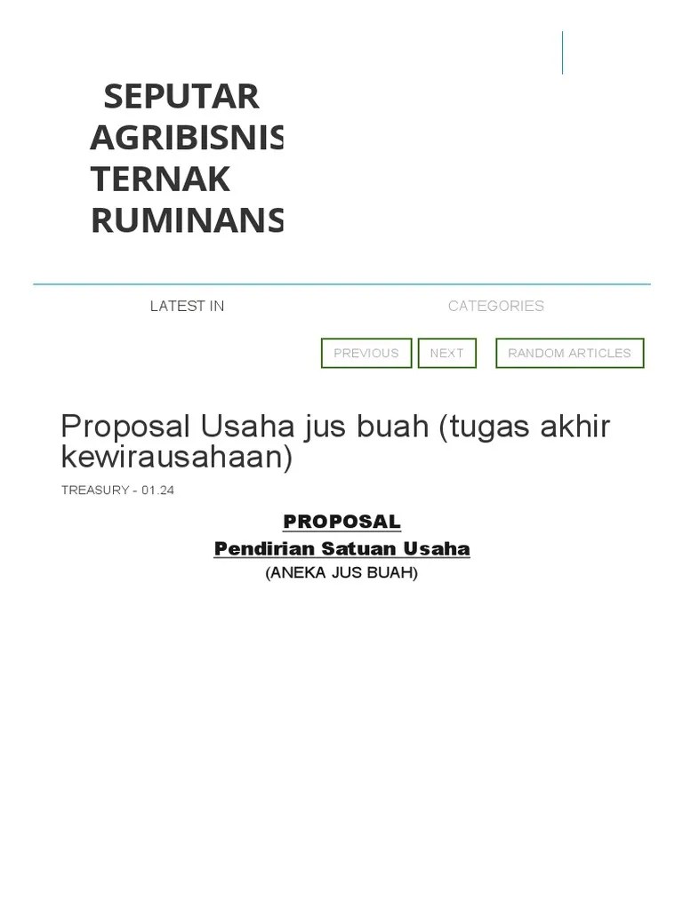 Proposal Usaha Jus Buah (Tugas Akhir Kewirausahaan) _ Seputar Agribisnis Ternak Ruminansia