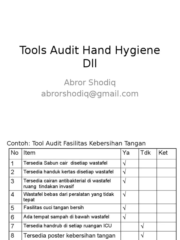 Tools Audit Hand Hygiene 1