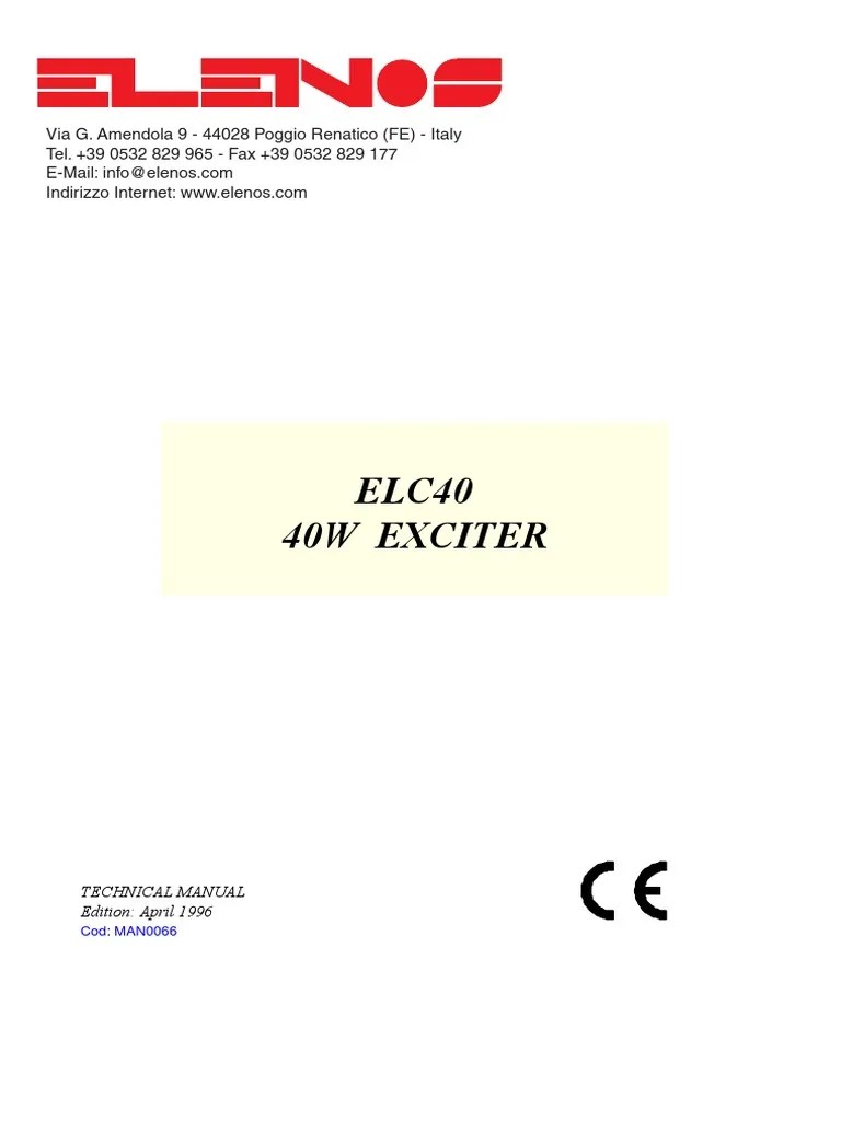 Manualde Servicio Transmisor Elenos Elc40 (ET) | PDF | Amplifier
