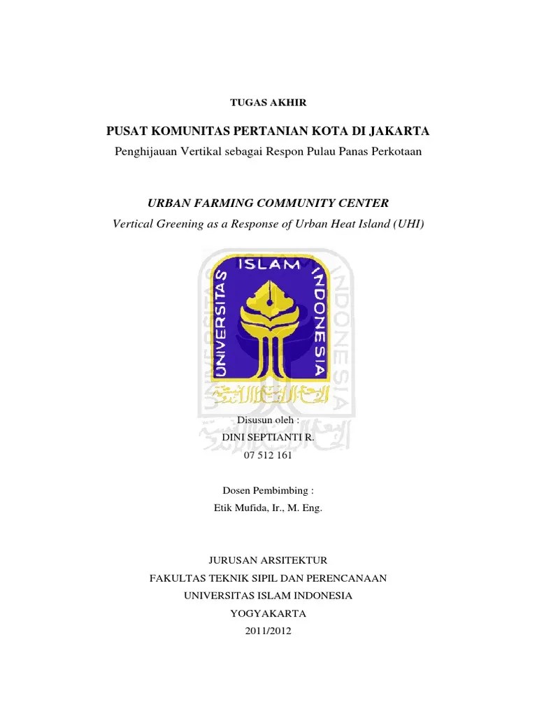 Uii Skripsi Pusat Komunitas Pert 07512161 Dini Septianti 8306286737 Cover | Pdf