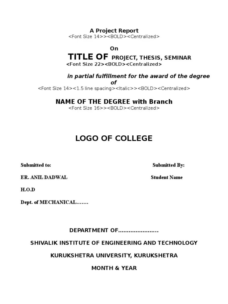 Thesis Font Size Thesis Title Ideas for College