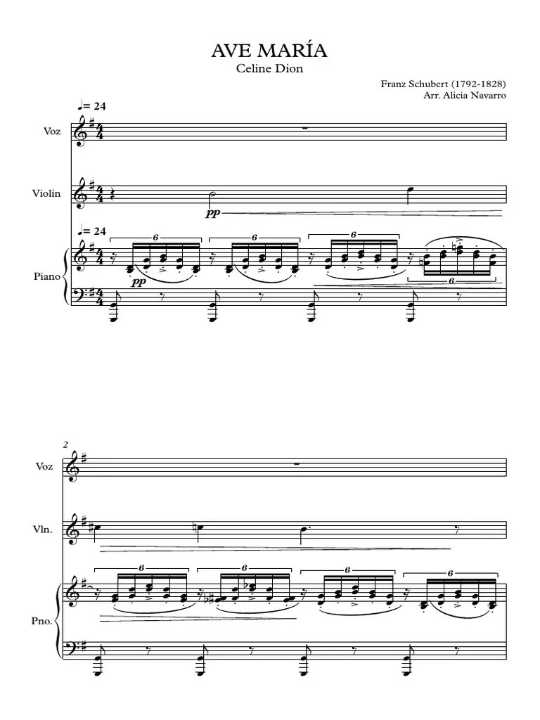 Ave María_CelineDion Partitura y partes Ave Maria (Schubert) Lied