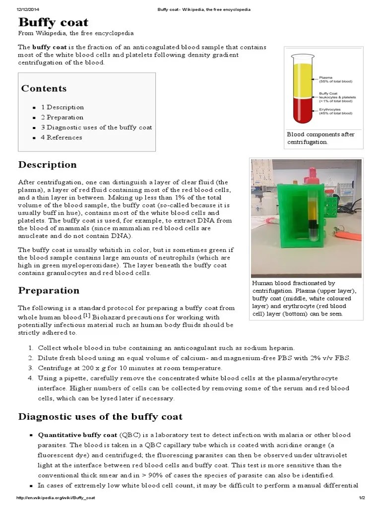 Buffy Coat Wikipedia, The Free Encyclopedia Blood Cell Blood