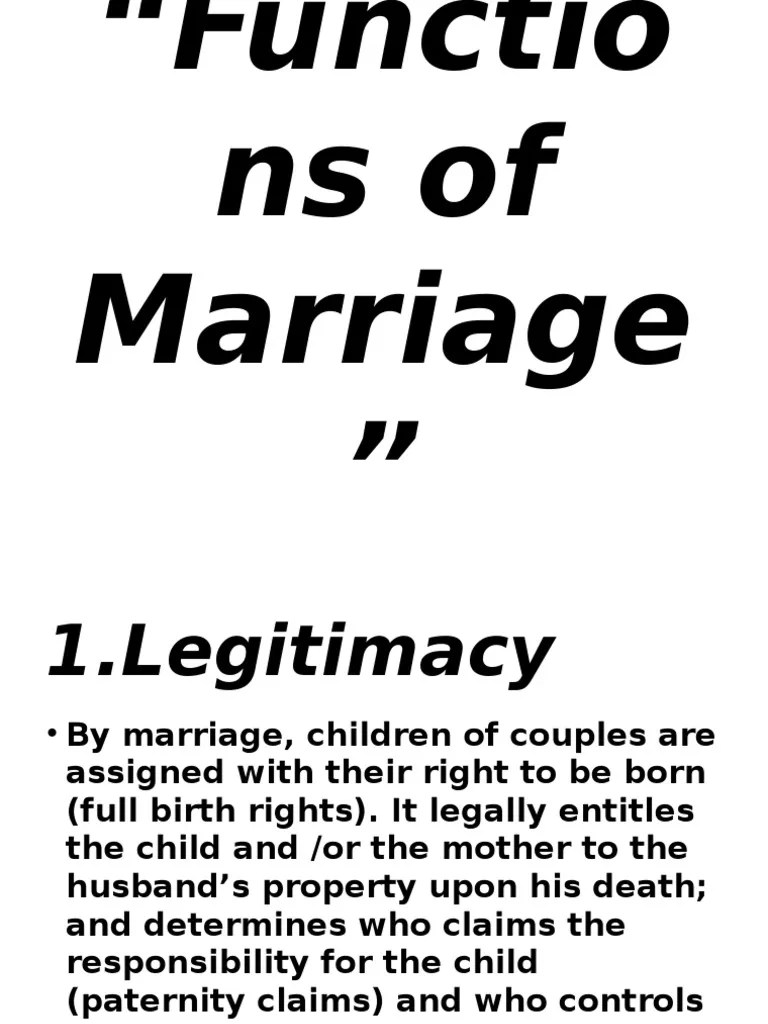FunctionsofMarriage.pptx Family Marriage Free 30day Trial Scribd