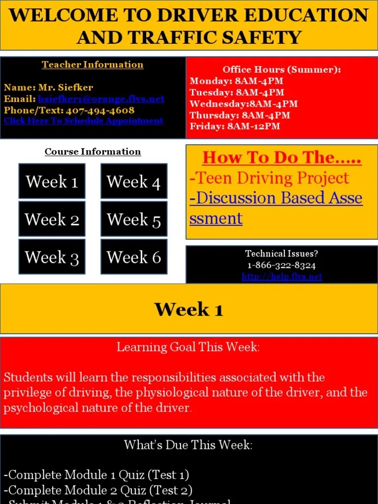 Drivers Ed Chart Test (Assessment)