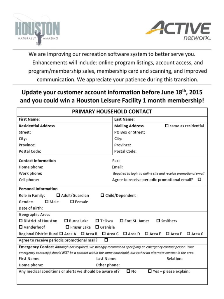 Active Net Customer Account Creation Form Mail Address (Geography)