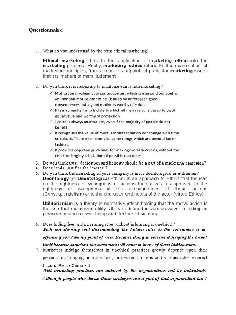 Interview Questions Morality Value (Ethics)