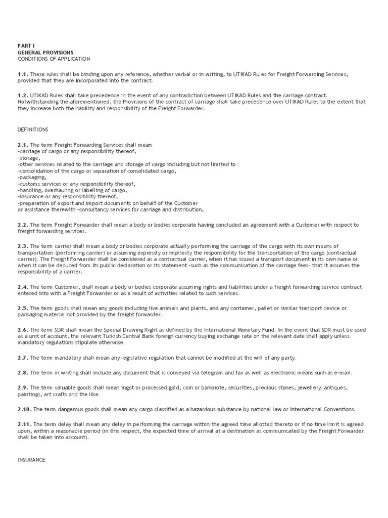 Freight Forwarding Contract Cargo Arbitral Tribunal