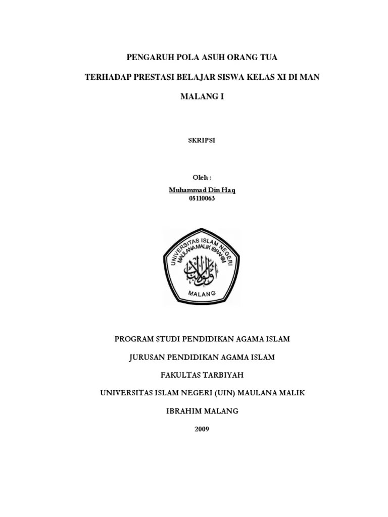 Pengaruh Pola Asuh Orang Tua Terhadap Prestasi Belajar Siswa | Pdf