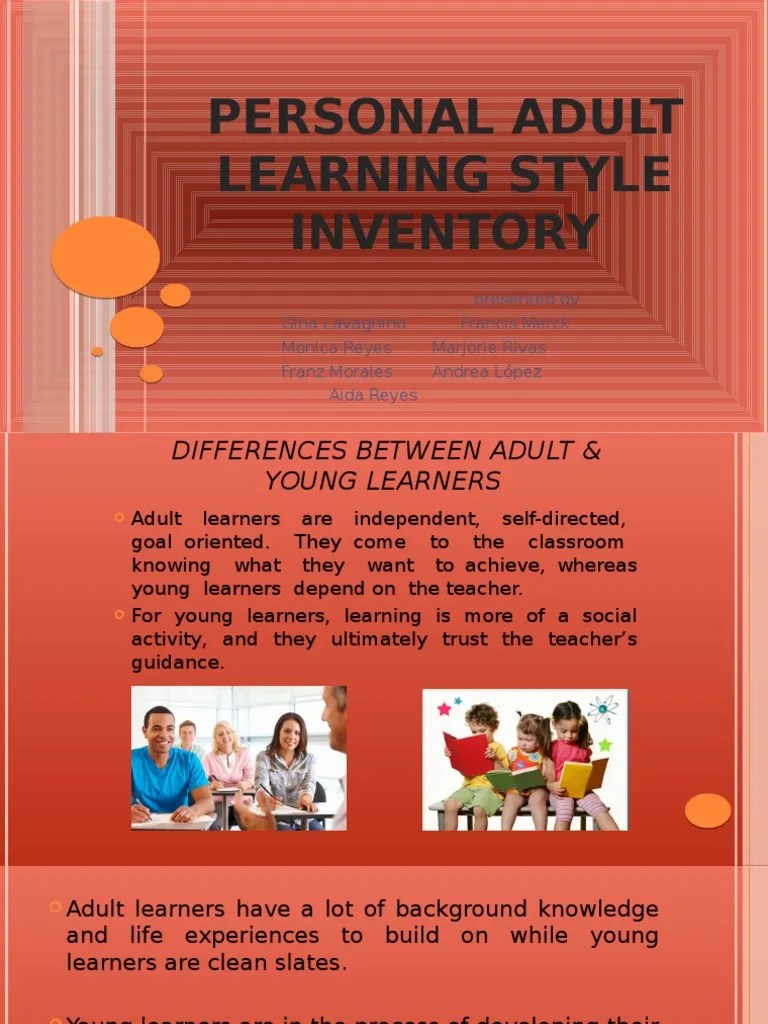 personal adult learning style inventory presentation Learning Styles