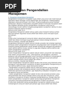 Pengertian Pengendalian Manajemen | PDF