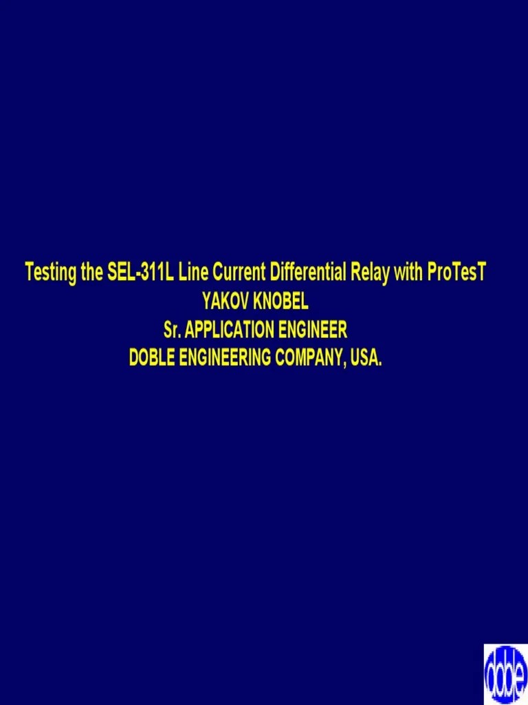 36.SEL311L Differential Relay Testing PDF Relay Electricity