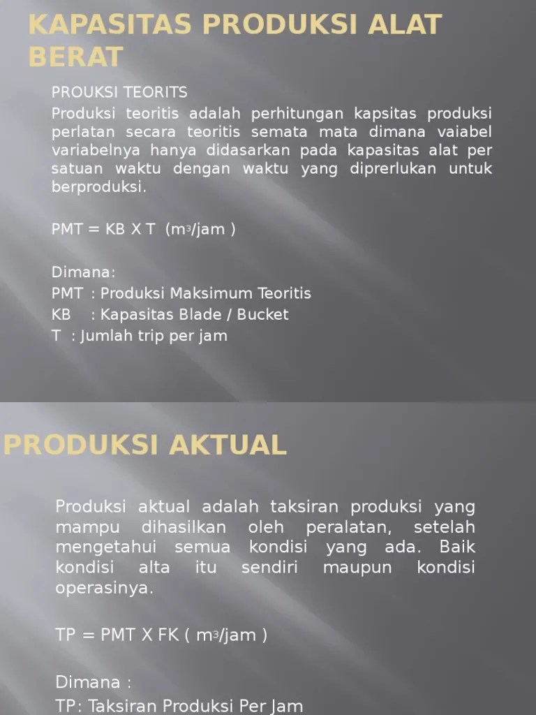 Kapasitas Produksi Alat Berat PDF