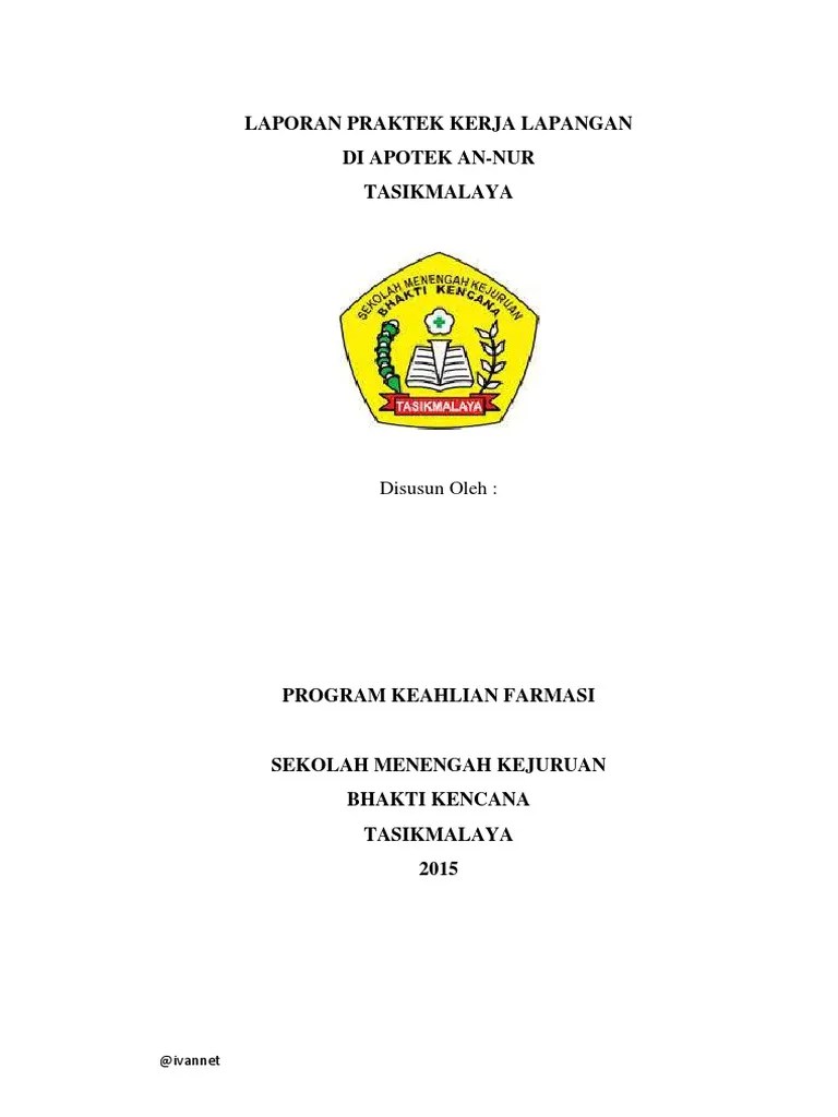 Contoh Laporan Prakerin Farmasi - Revisi Id