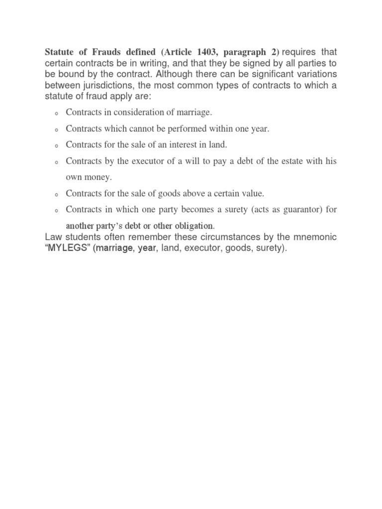 Statute of Frauds defined (Article 1403, paragraph 2) .pdf Surety