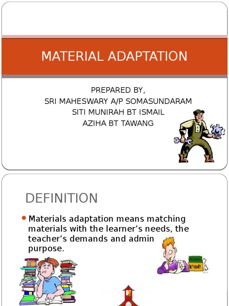 Material Adaptation PDF Teachers Curriculum