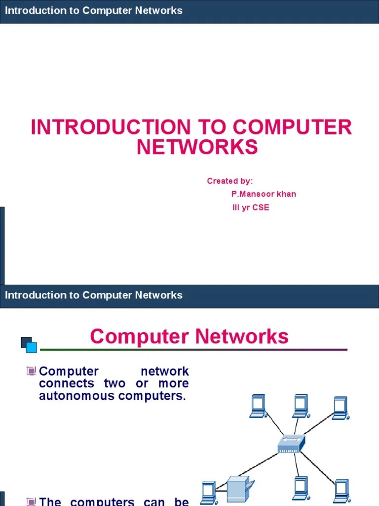 Introduction to Computer Networks Network Topology Computer Network