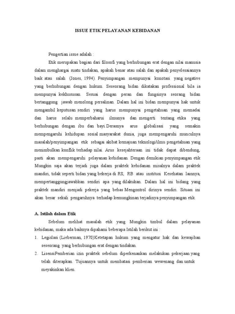 Issue Etik Pelayanan Kebidanan