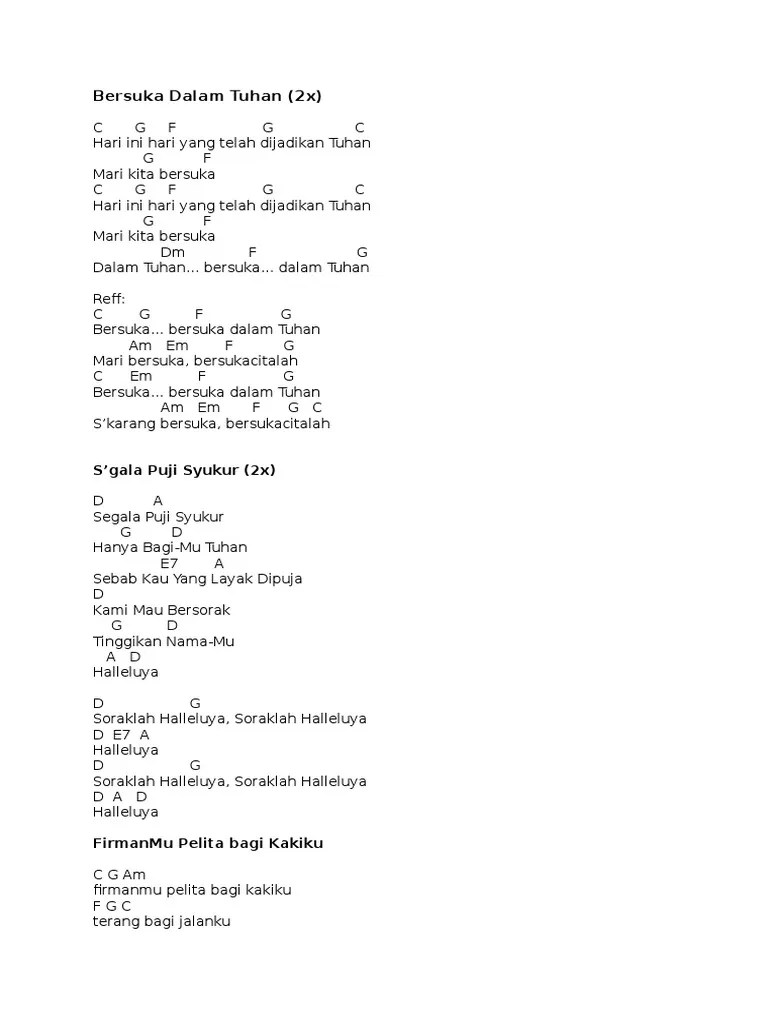 Bersuka Dalam Tuhan Chord Chord Walls