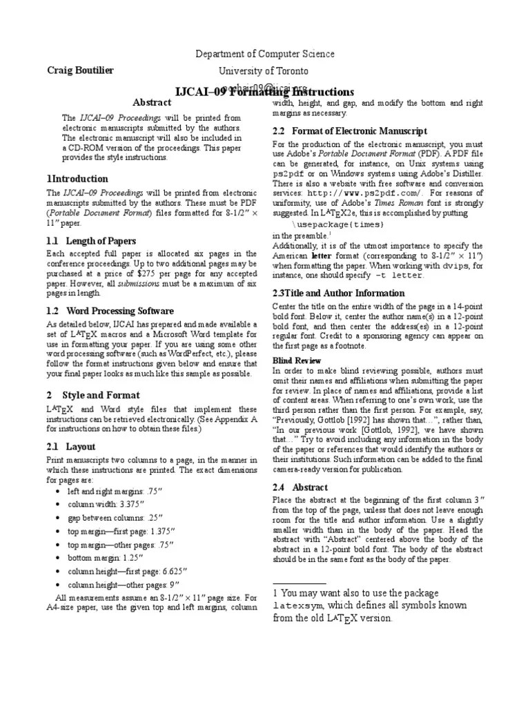 AAAI Proceedings Template Abstract (Summary) Portable Document Format