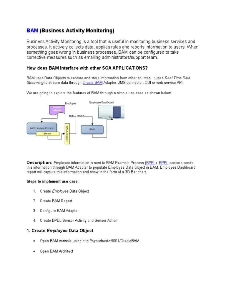 Business Activity Monitoring PDF Application Programming Interface