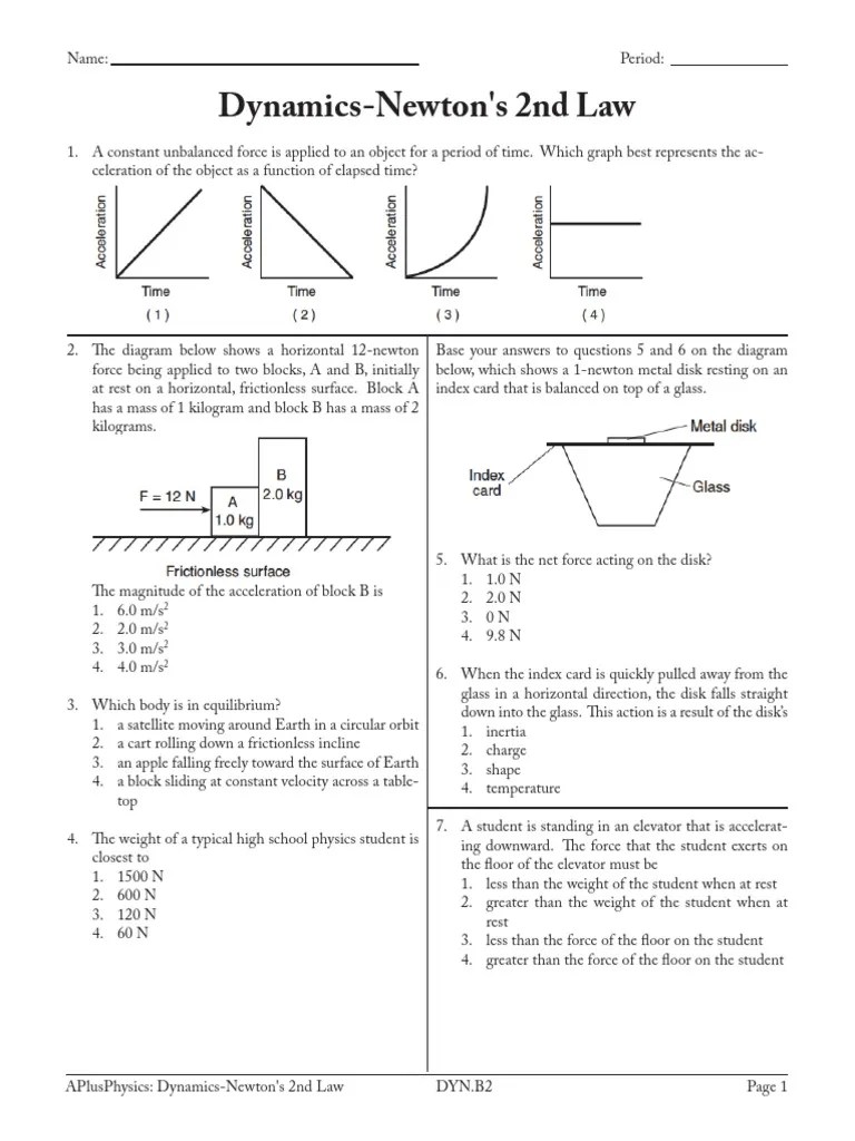 worksheet. Newtons Second Law Worksheet. Grass Fedjp Worksheet Study Site