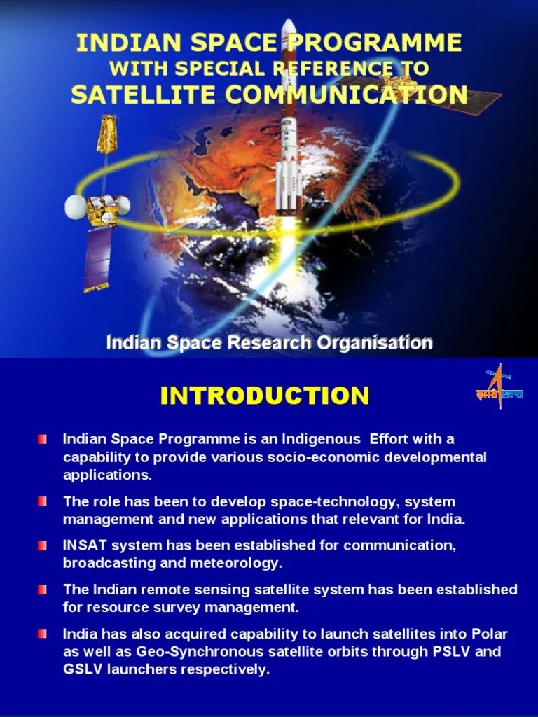 Indian Space Programme PPT Brief PDF Satellite Spacecraft