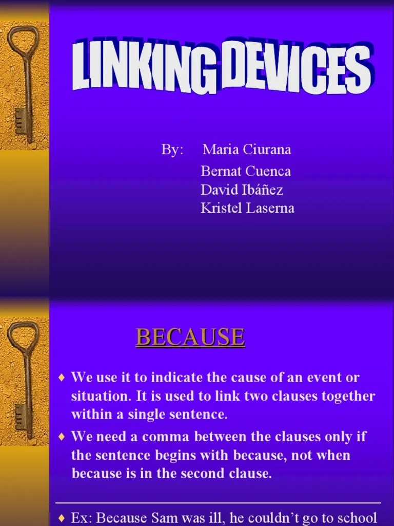 Linking Devices PDF Clause Sentence (Linguistics)