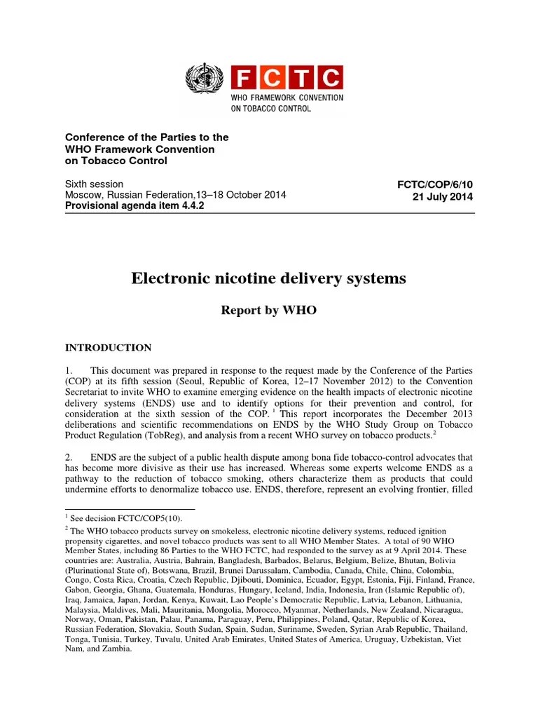 Electronic Nicotine Delivery Systems PDF Electronic Cigarette