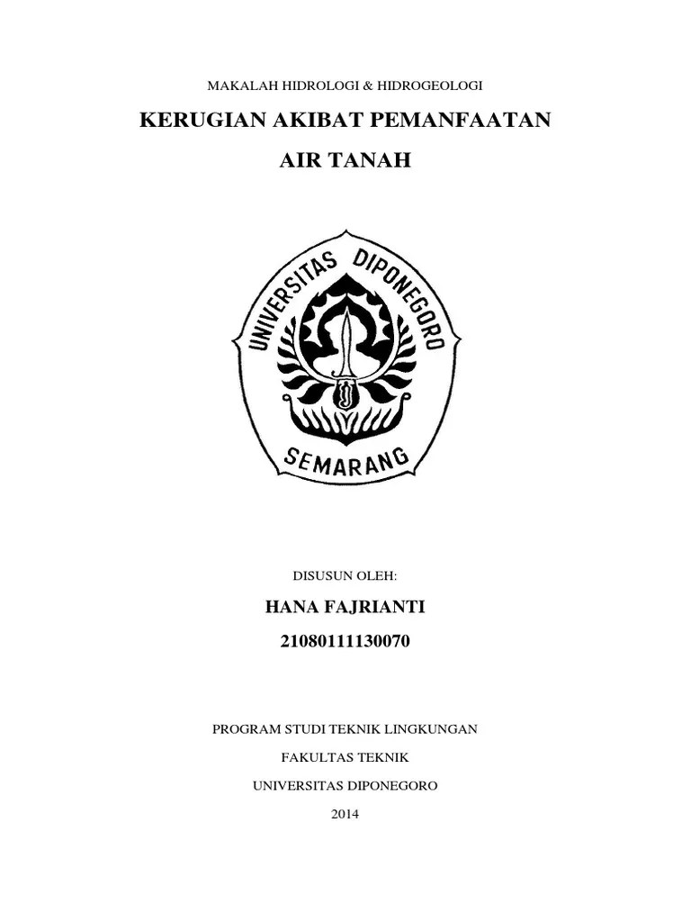 21080111130070_HANA FAJRIANTI (Makalah Dampak Pemanfaatan Air Tanah)