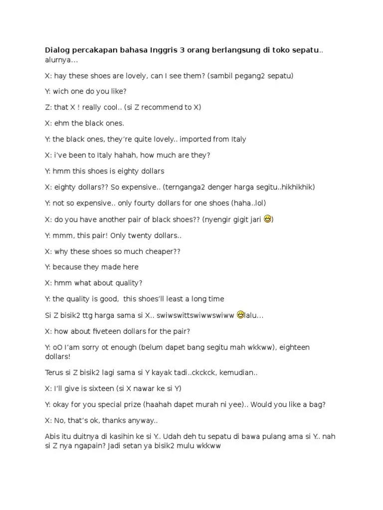 Percakapan 3 Orang Bahasa Inggris – Sedang