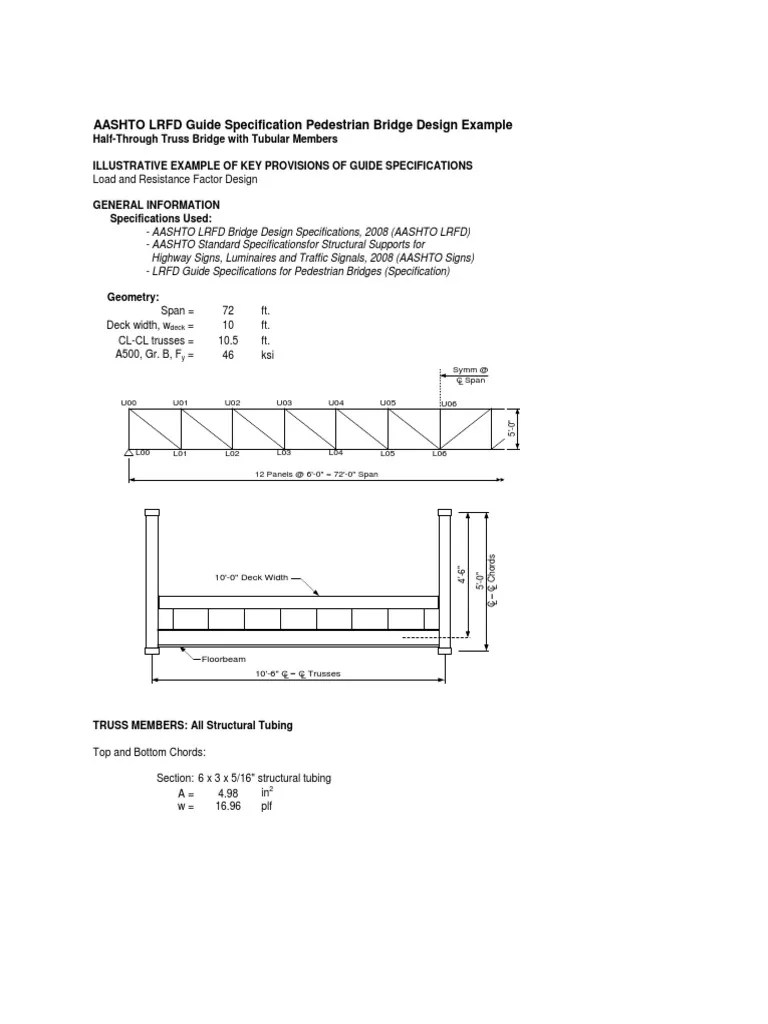 LRFD Pedestrian Bridge Example Rev Truss Axle