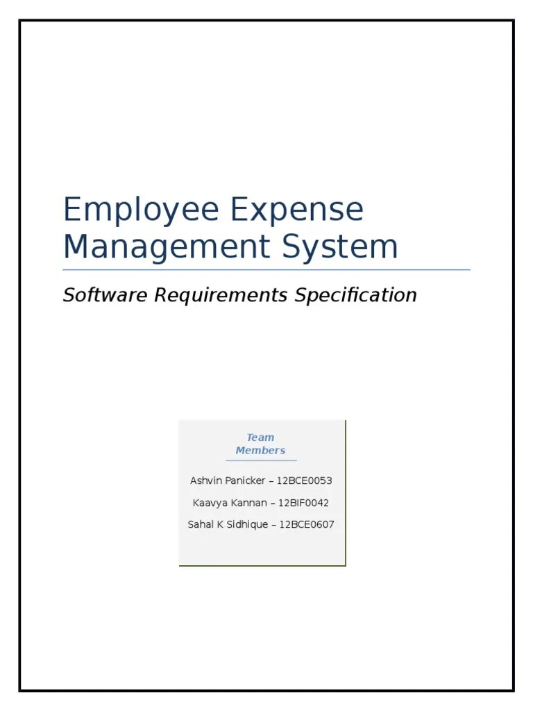 Employee Expense Management System PDF Software Development Process