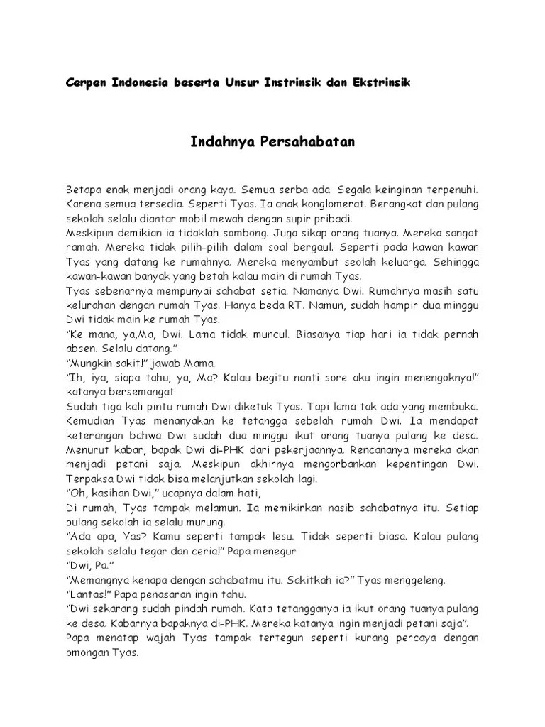 Cerpen Bahasa Jawa Beserta Unsur Intrinsiknya – Tulisan