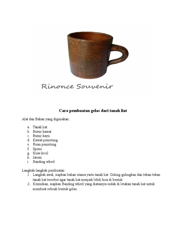 Cara Pembuatan Gelas Dari Tanah Liat | PDF