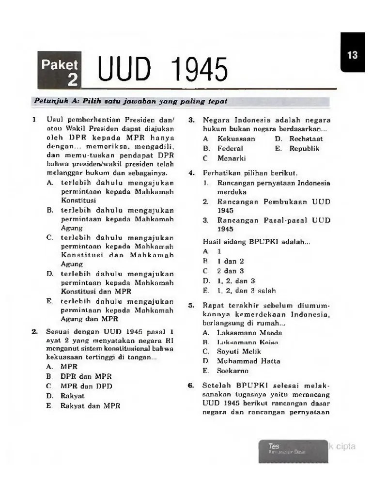 Soal Cpns Uud 1945 BangSoal