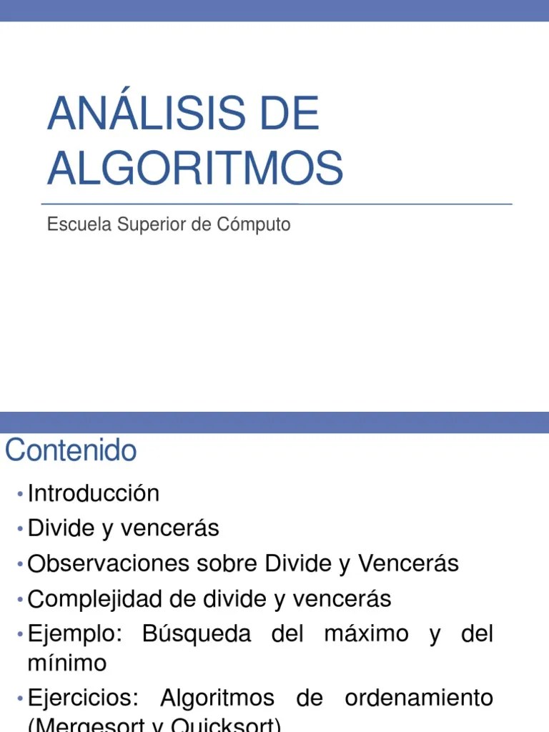 2_Divide y Venceras Algoritmos y Estructuras de Datos