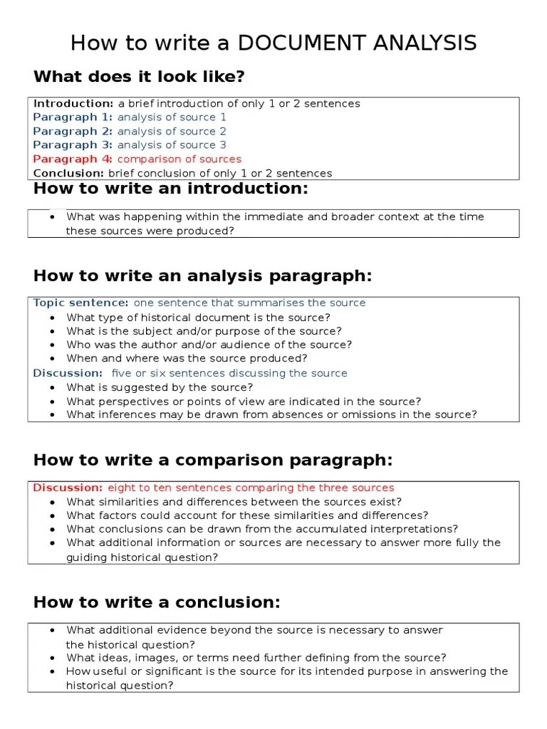 How To Write A Document Analysis PDF