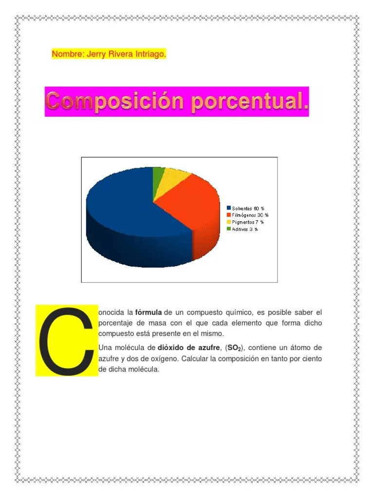 composicion porcentual